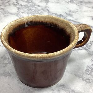Vtg Hull USA Crestone Mug Brown Drip Oven Proof 2-3/4"